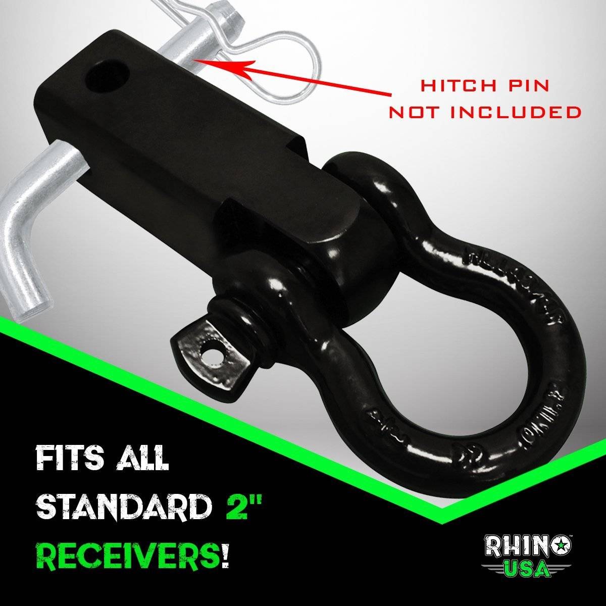 30' Tow Strap & Shackle Hitch Receiver Combo Recovery Rhino USA, Inc. 